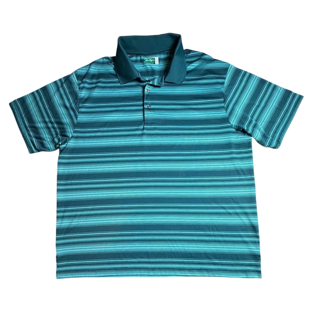 Ben Hogan Performance 2XL Golf Polo Shirt Striped‎ Blue Green-881